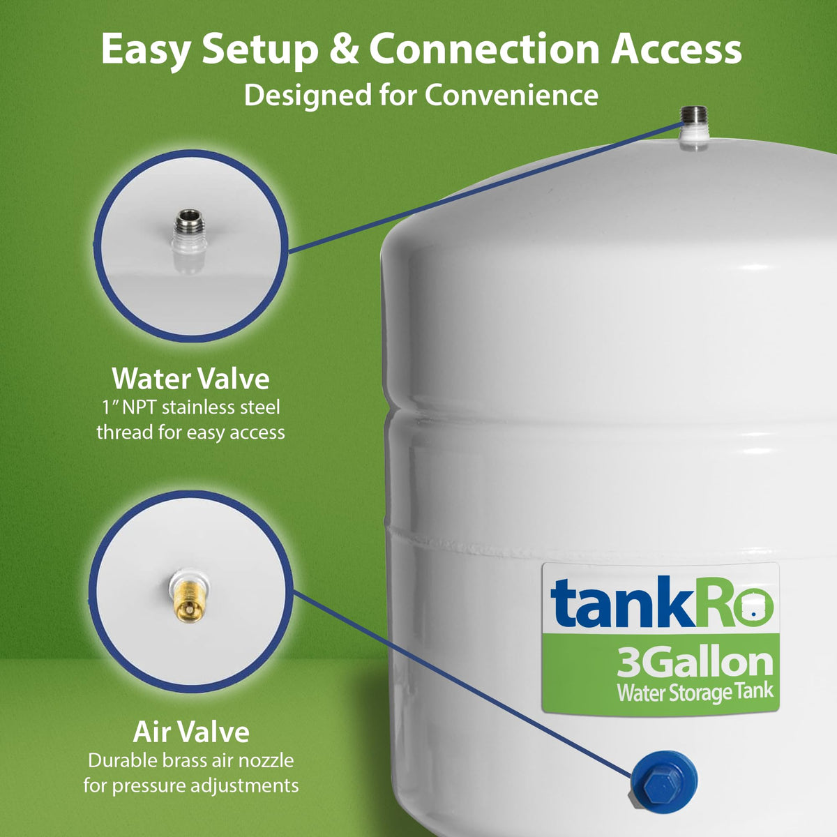 GTS3 3 Gallon RO Water Filtration Expansion Tank (3 Gallons)