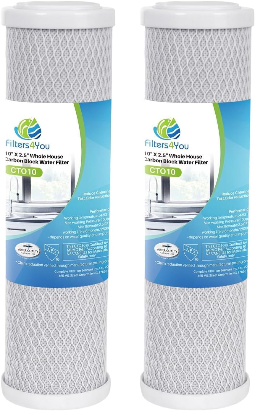 10x2.5 Carbon Block for EcoPure EPW2C Universal Fit (Carbon Block, 2 Pack)