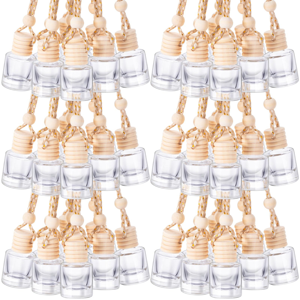 150 Pieces Hanging Car Diffuser Air Freshener Bottle Set (Clear)