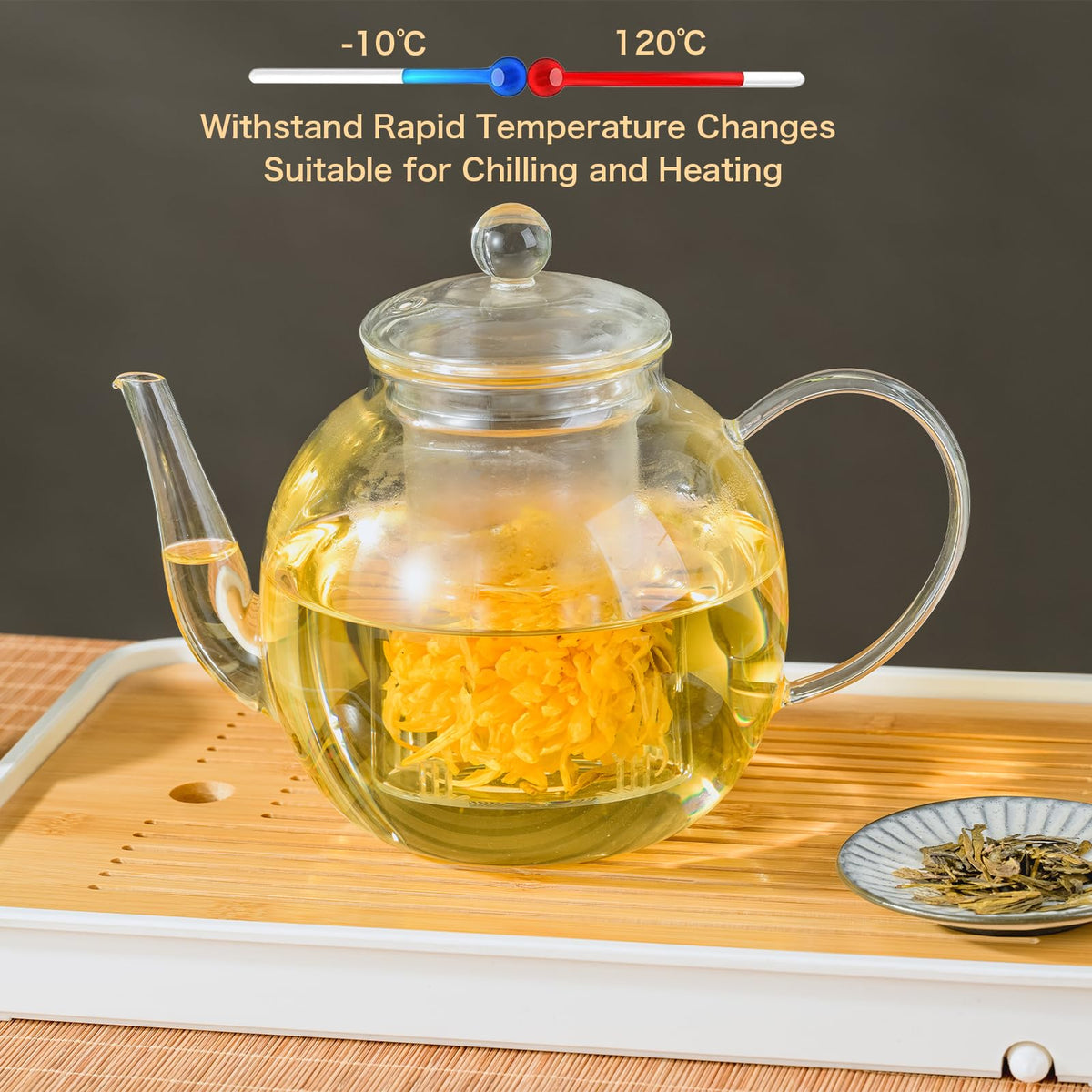 Large Glass Teapot with Infuser (52 Ounces)