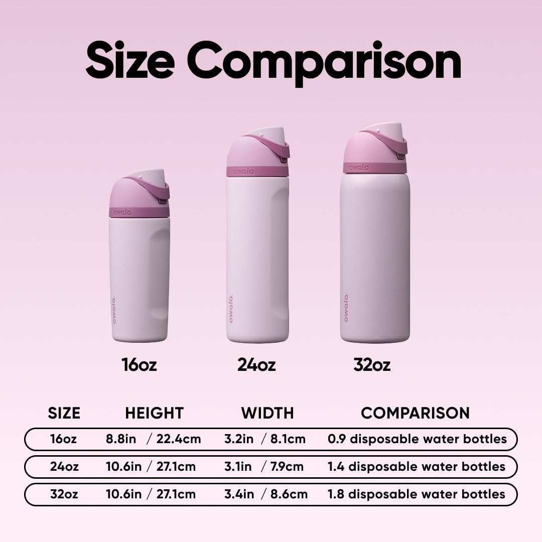 FreeSip Stainless Steel Water Bottle 24 oz Lilac You A lot (Lilac You A Lot / 24 Ounces)