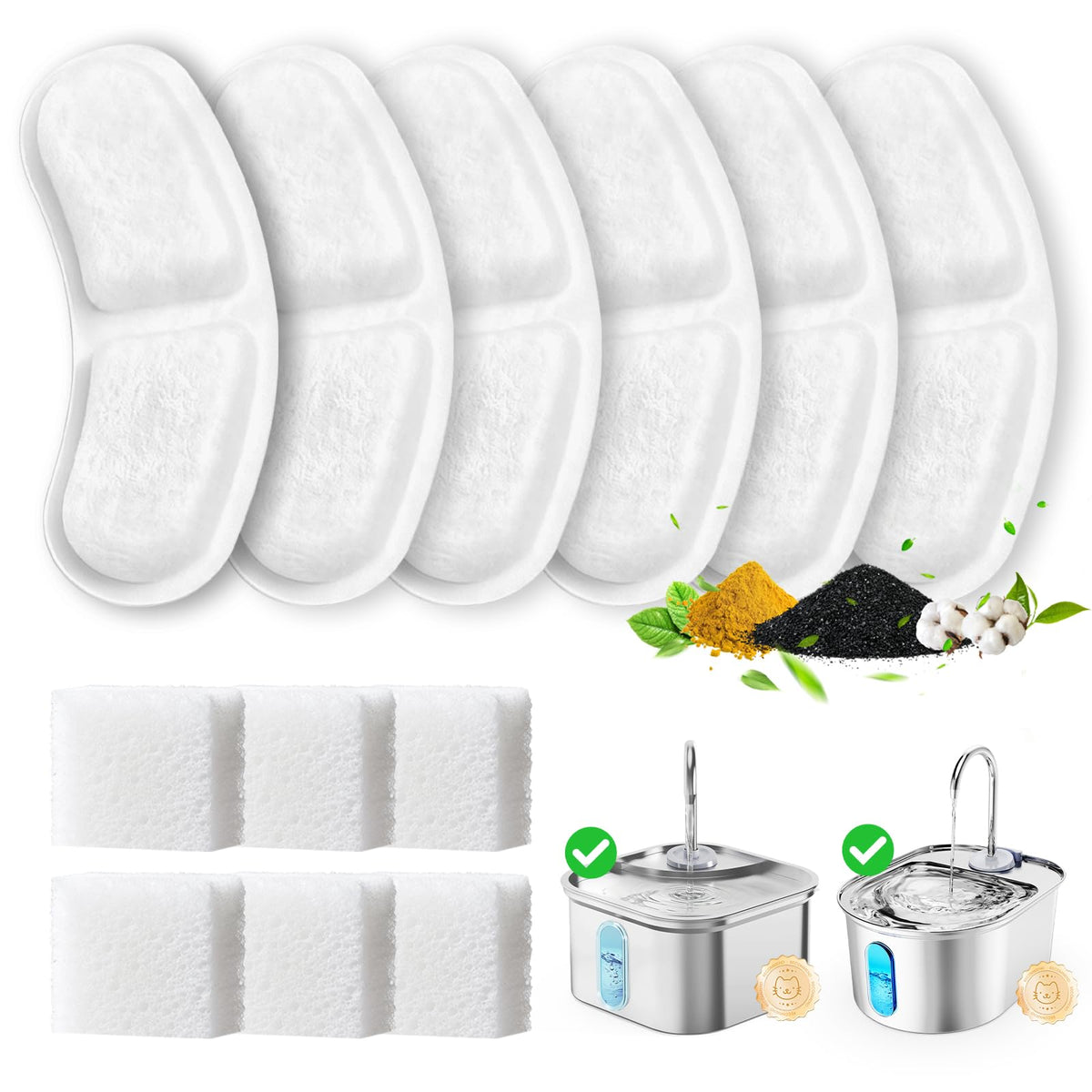 6 Pack Replacement Filter for Cat Water Fountain