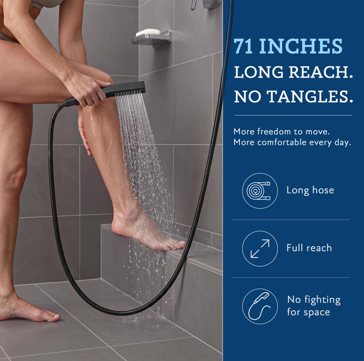 All Metal 12" Rain Shower Head with Handheld for Bathroom Upgrade (12 Inches / Matte Black)
