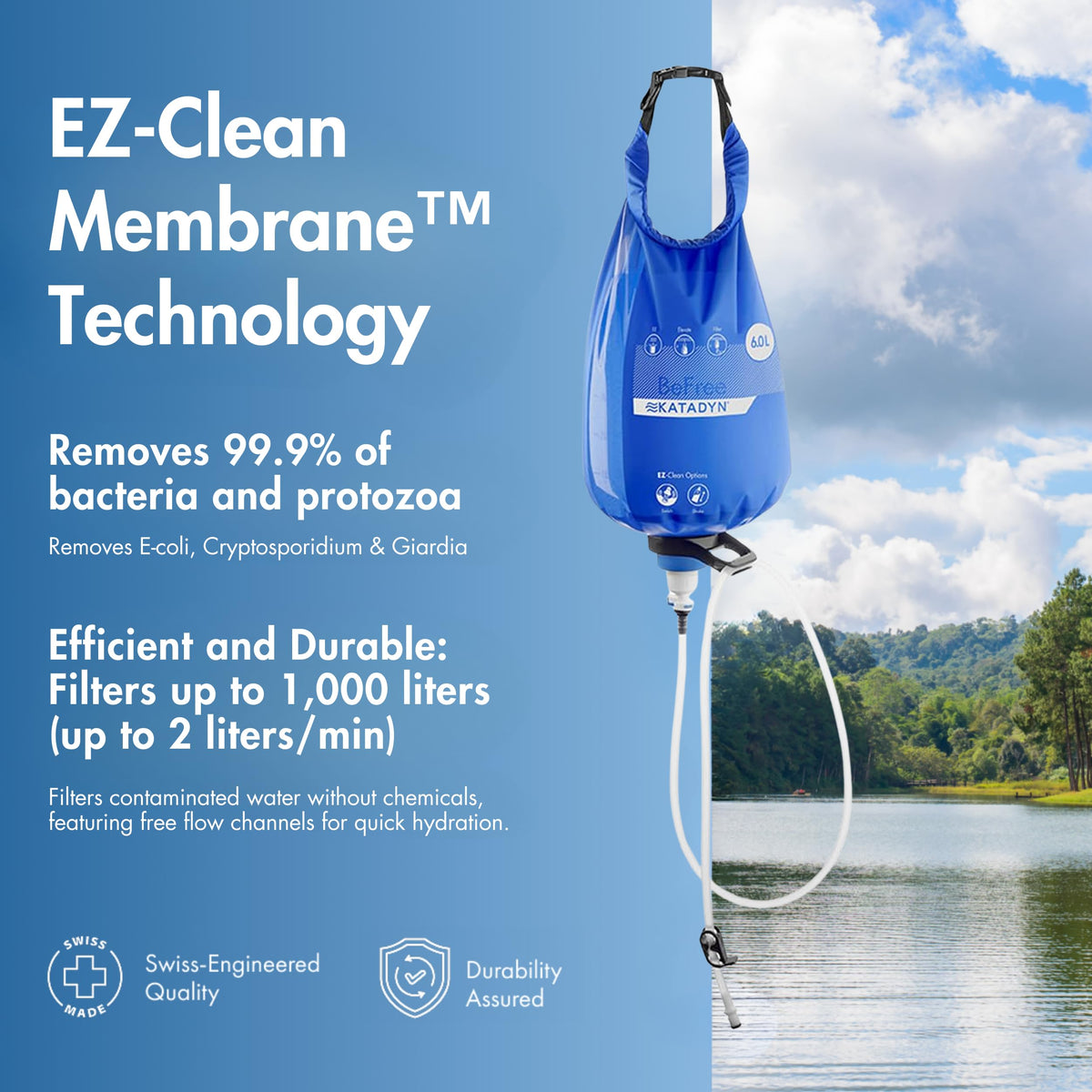 BeFree Gravity Water Filter 6L for Camping & Group Use (Gravity 6L)