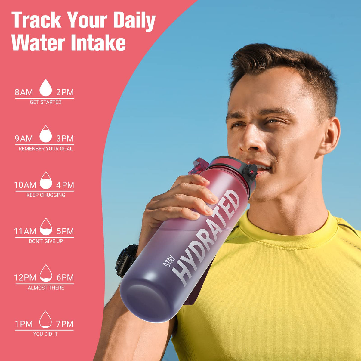 Water Bottle 32oz (Dark Rainbow / 1 L)