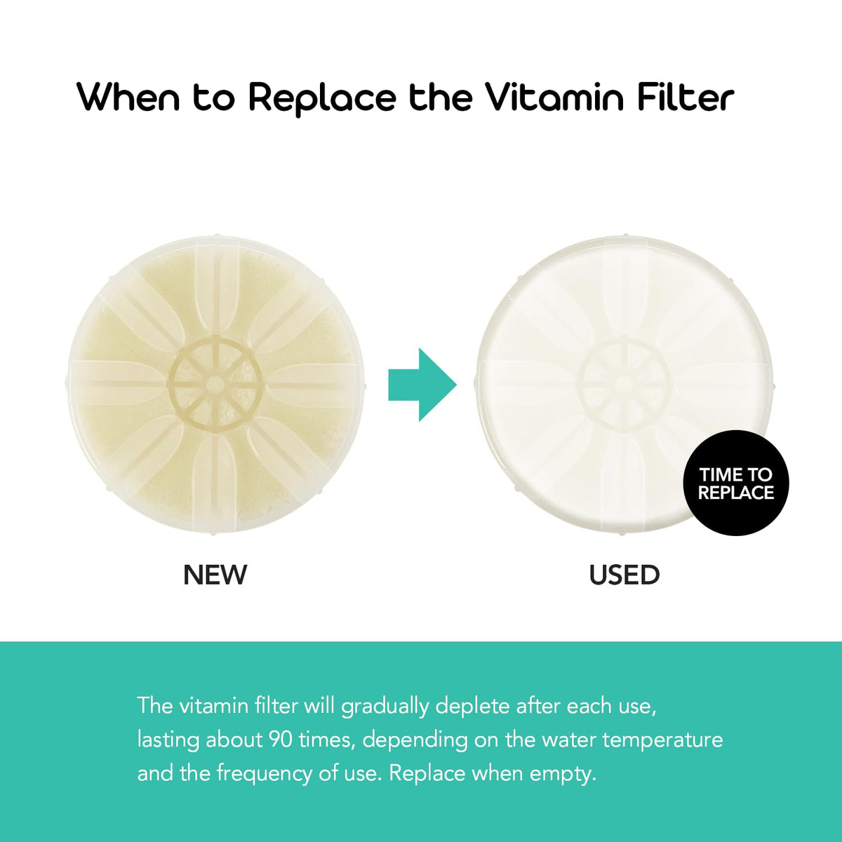 Vitamin C Filter for Barumi Pluo Handheld Showerhead (Unscented)