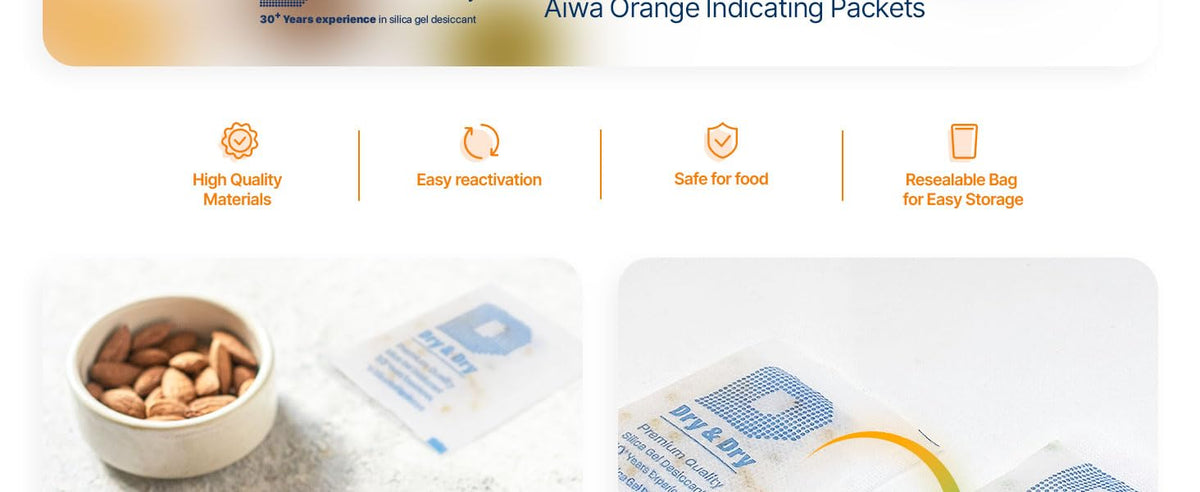 1 Gram [500 Packets] Orange Indicating Silica Gel Packets Desiccants Silica Packets (1 Gram)