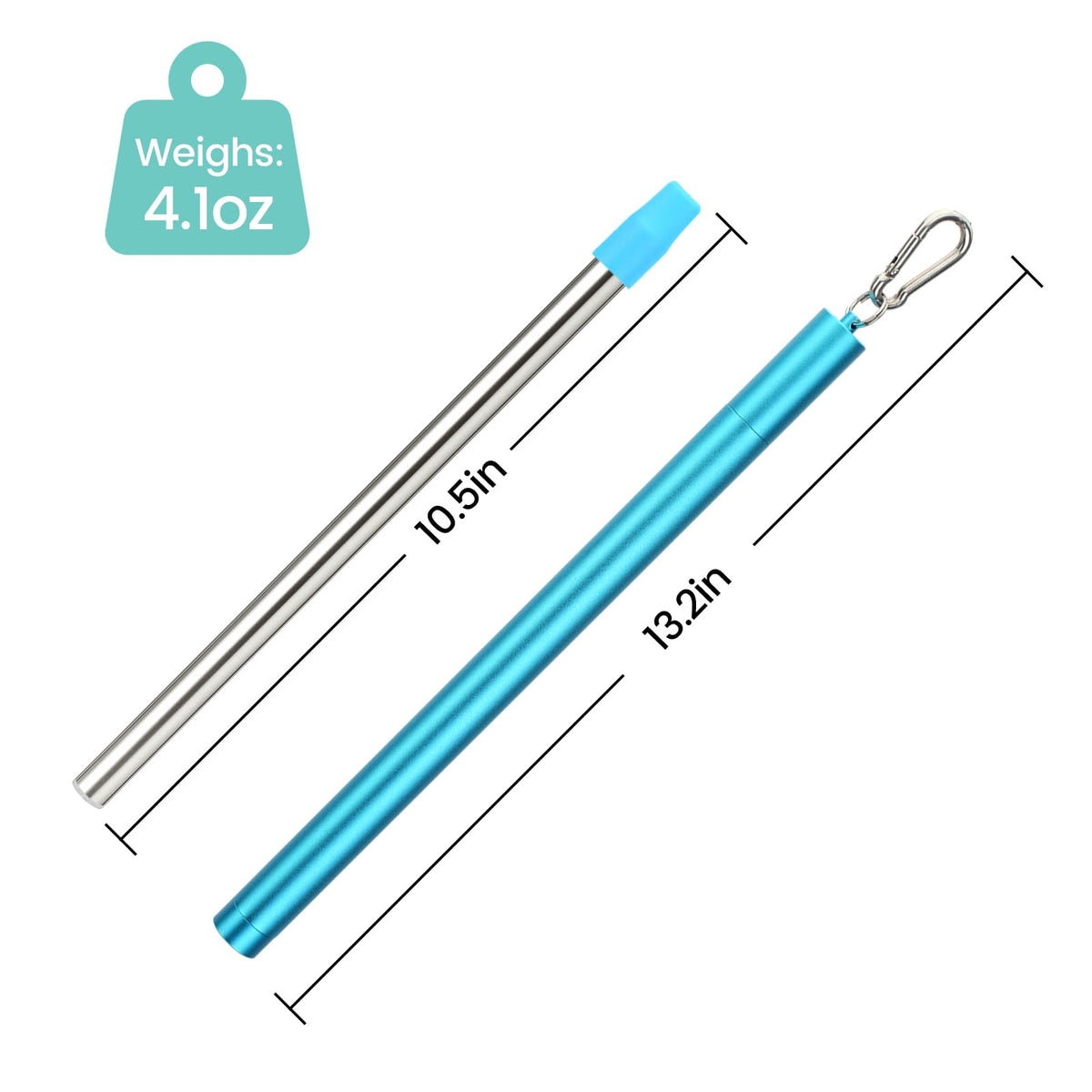Stainless Steel Water Filter Straw (Navy Blue / 1 Pack)