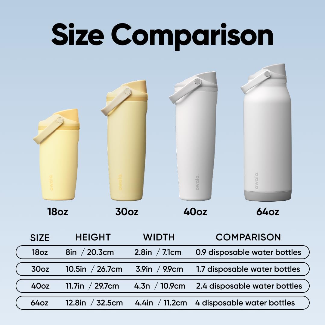 FreeSip Sway Stainless Steel Water Bottle 18 oz Butter Half (Butter Half)