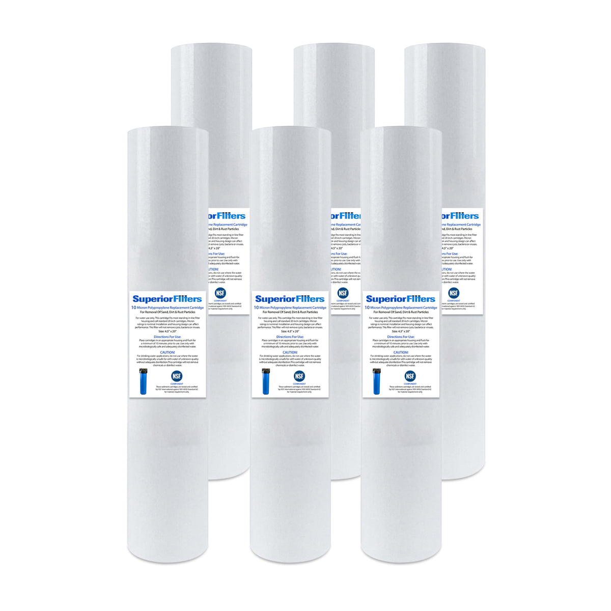 10 Micron Sediment Filter 20x4.5 Whole House Cartridge (6 Count)