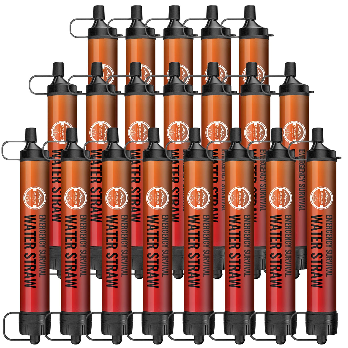 Water Filter Straw 20 Pack (orange / 20 PCS)
