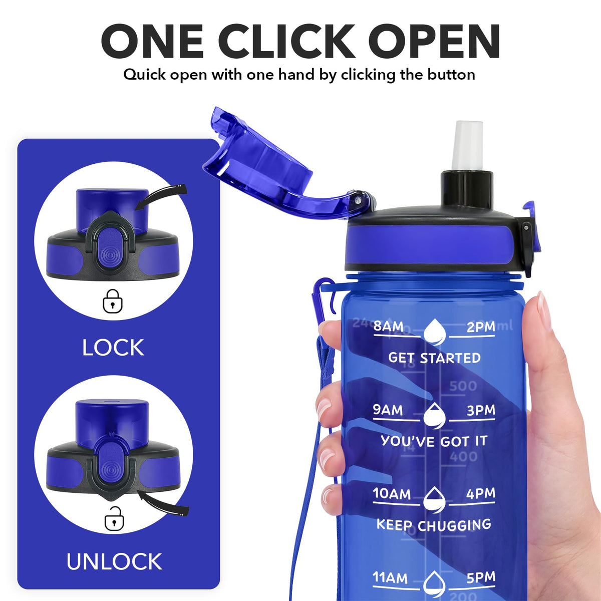 Water Bottle Leakproof BPA & Toxic Free (Sapphire / 24 Ounces)