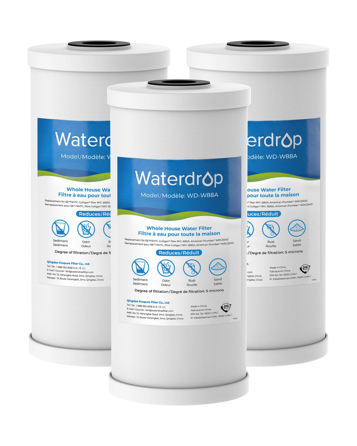 FXHTC Sediment and Carbon Water Filter for GE® FXHTC (3 Count (Pack of 1))