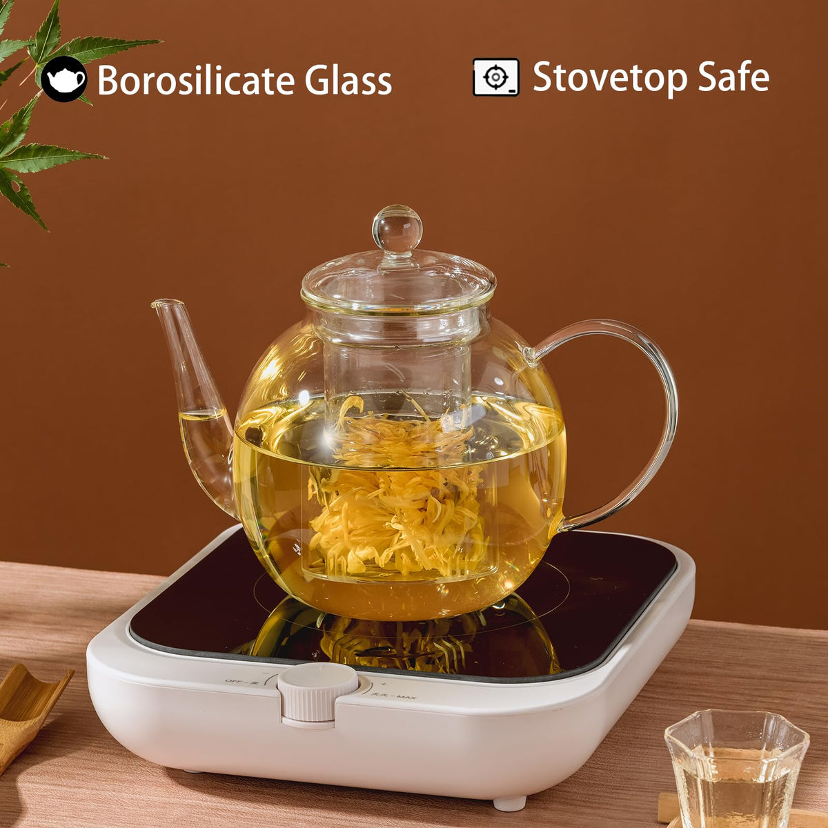 Large Glass Teapot with Infuser (52 Ounces)