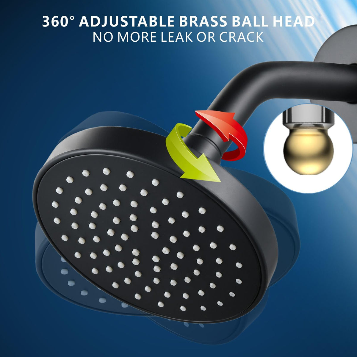 High Pressure Shower Head (1 Pack Black)