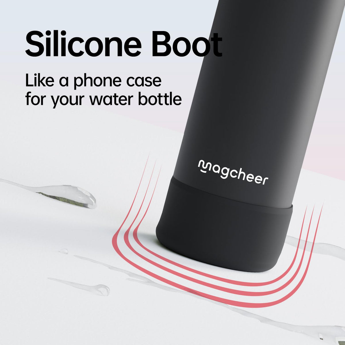 Insulated Magnetic Water Bottle (Black / 32 Ounces)