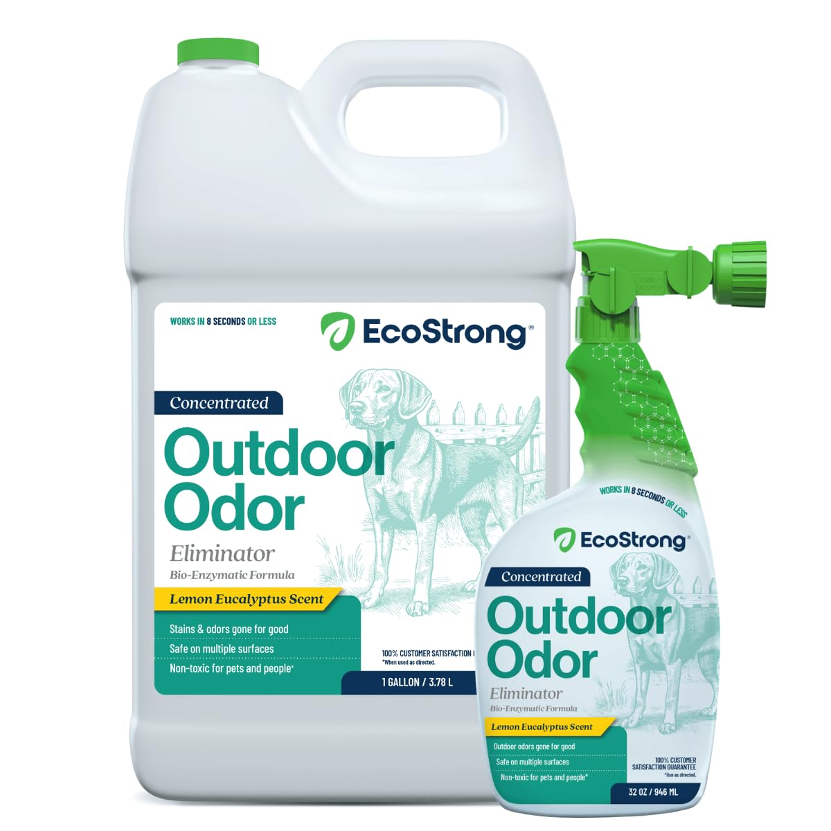 Outdoor Odor Eliminator Outside Dog Urine Enzyme Cleaner Powerful Pet (1 Count (Pack of 1) / 160 oz Bundle w Sprayer)