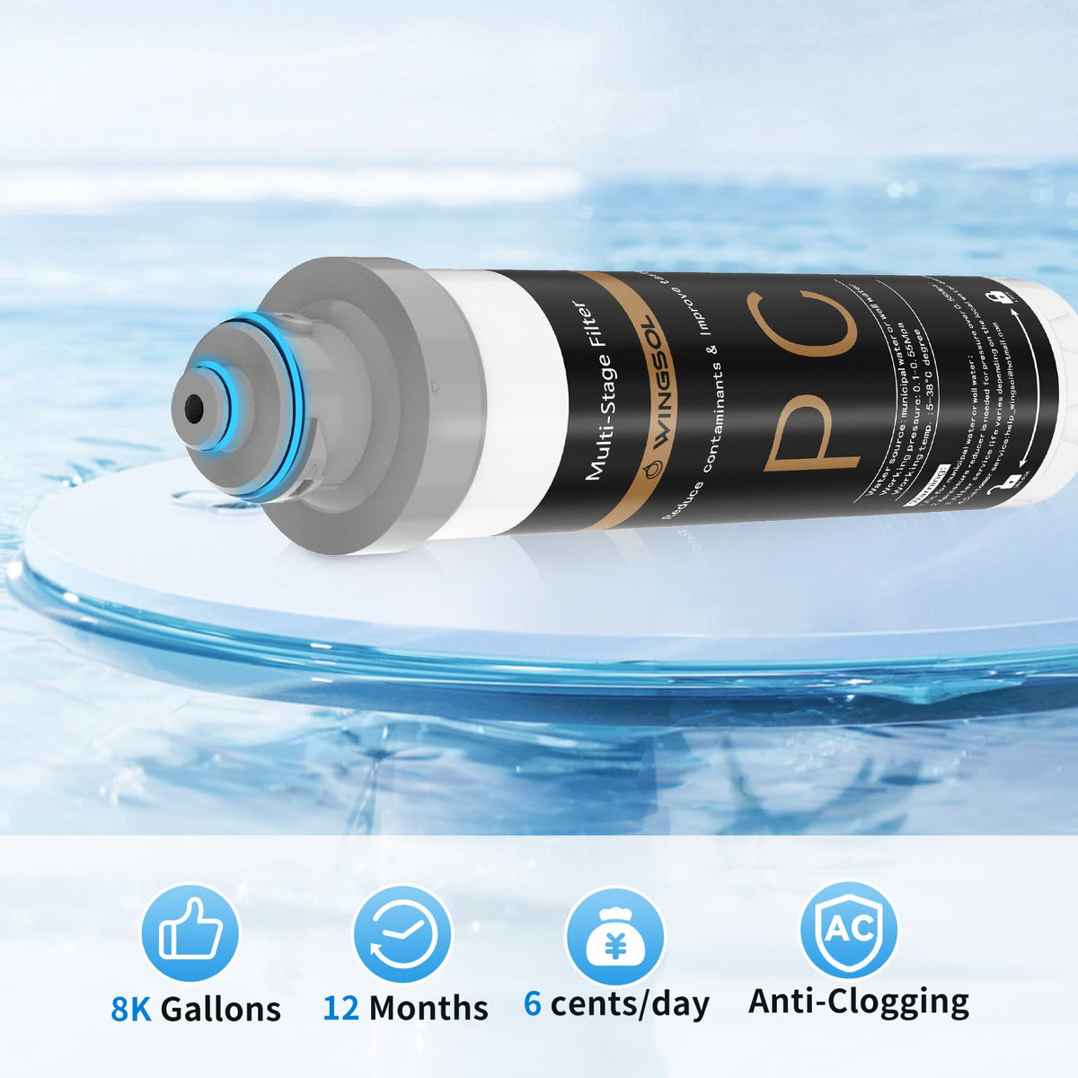 Under Sink Water Filter System with Chrome Faucet (Replacement Filter)