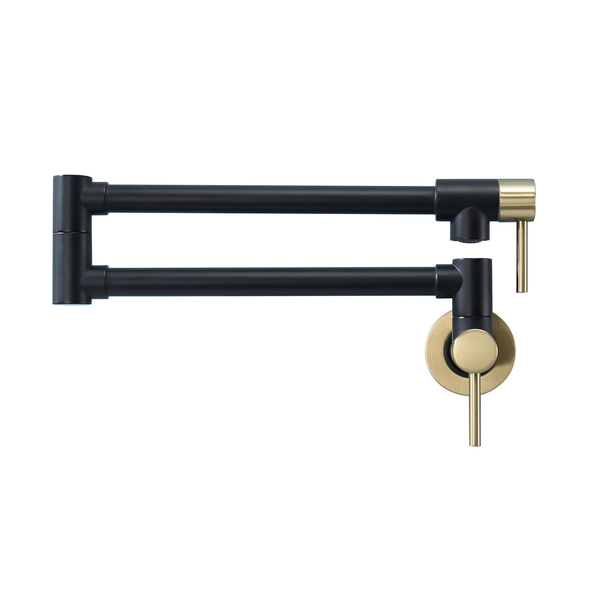 Brass Pot Filler Faucet Wall Mount (Black and Gold)