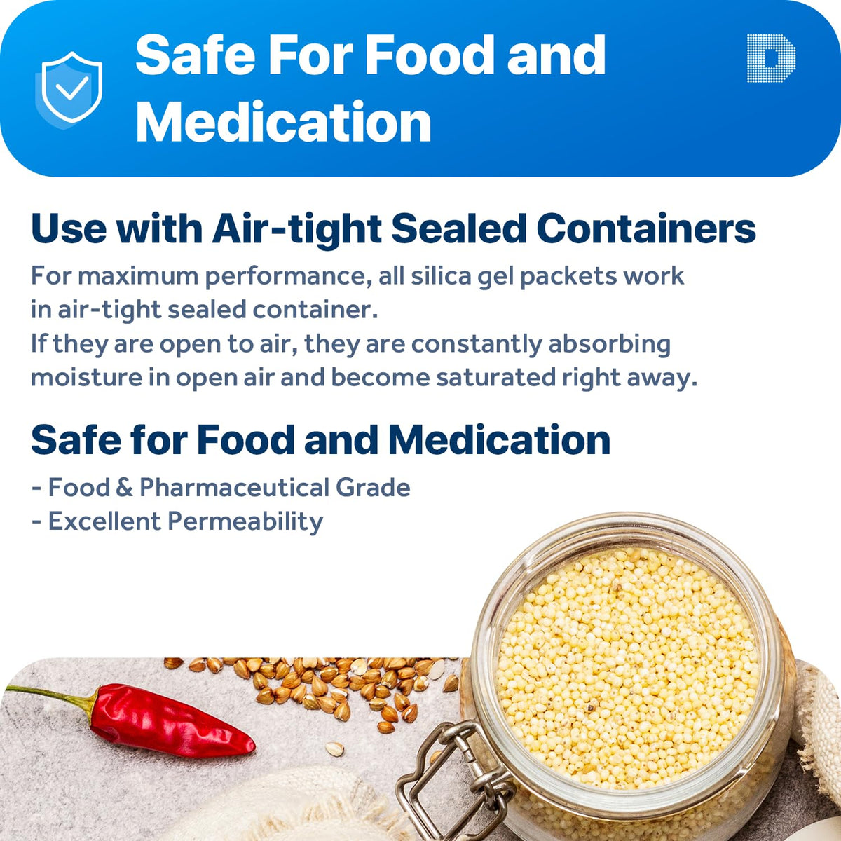 100 Gram [30 Packets] Silica Gel Packets Desiccants (100 Gram)