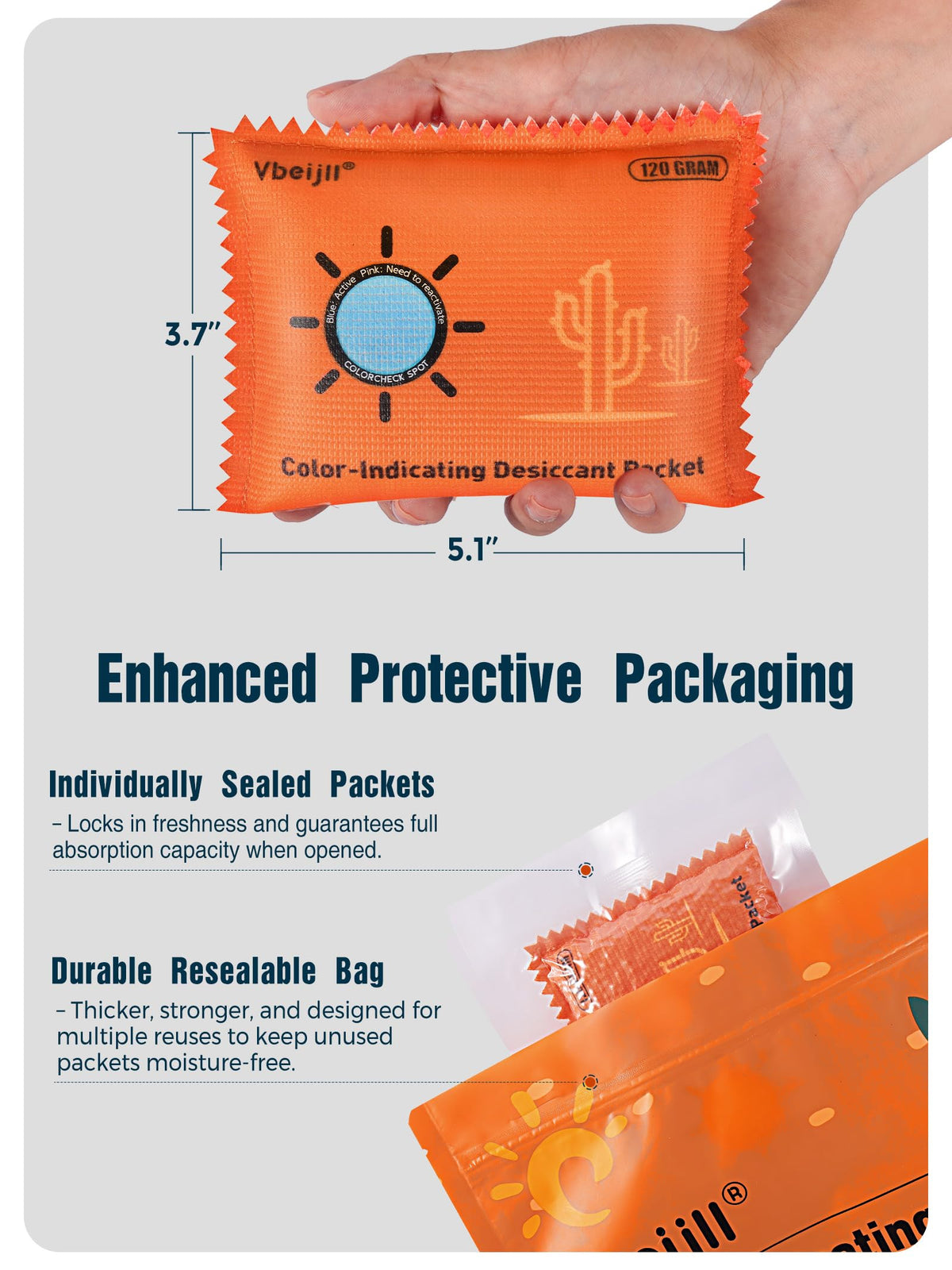 120 Gram 15 Pack (120 Gram / A-Grade Silica Gel)