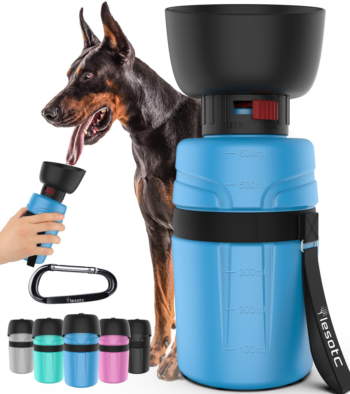 Portable Dog Water Bottle (21OZ / Blue)