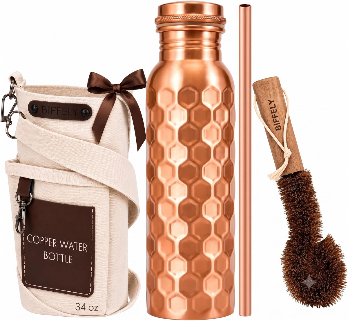 100% Pure Copper Water Bottle for Drinking