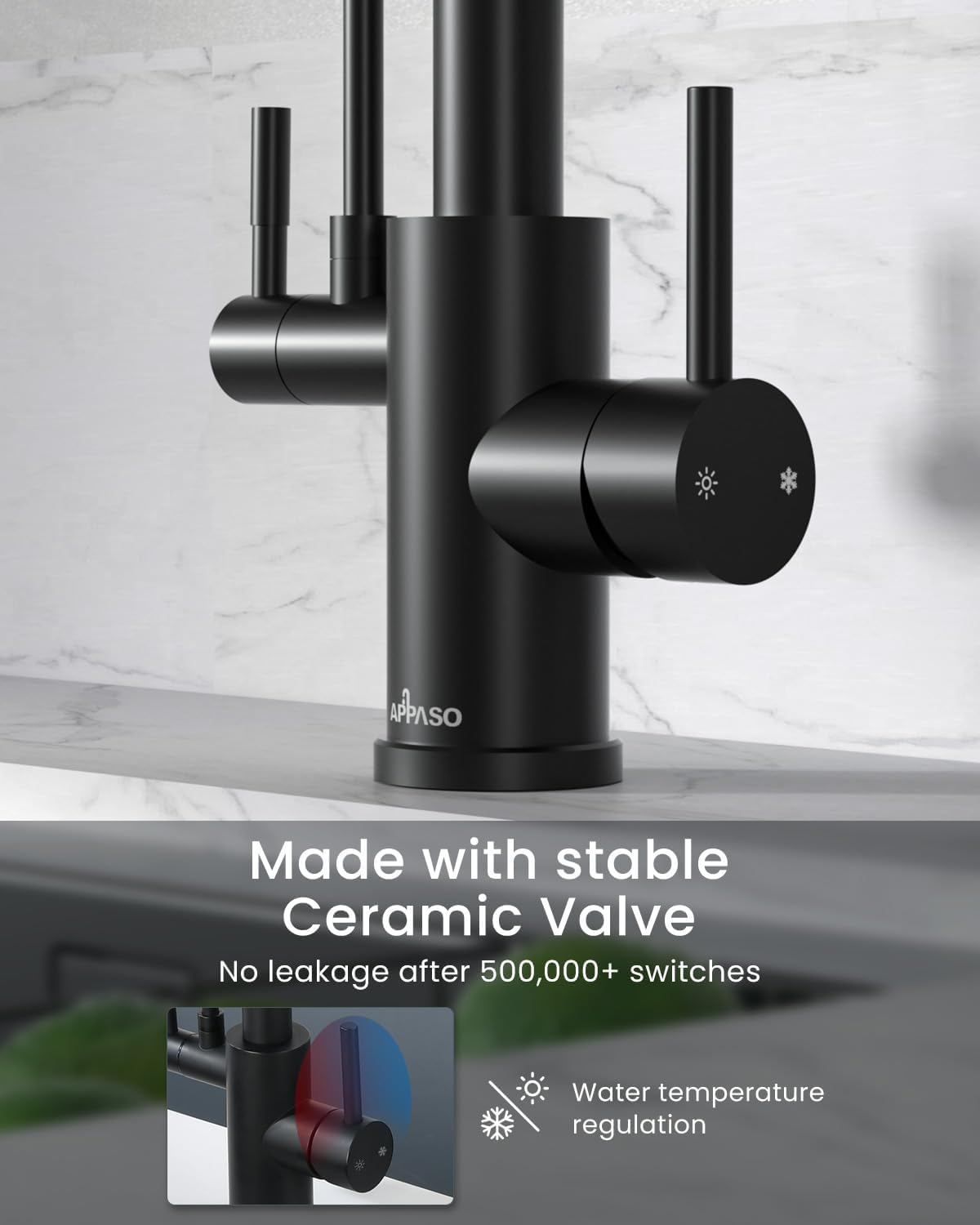 3 Way Black Kitchen Faucet with Water Filler (260-Black)
