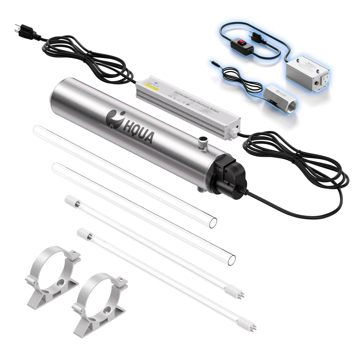 TWS 12 Ultraviolet Water Purifier Sterilizer Filter for Whole House Water Purification (3/4"+Flow Switch)