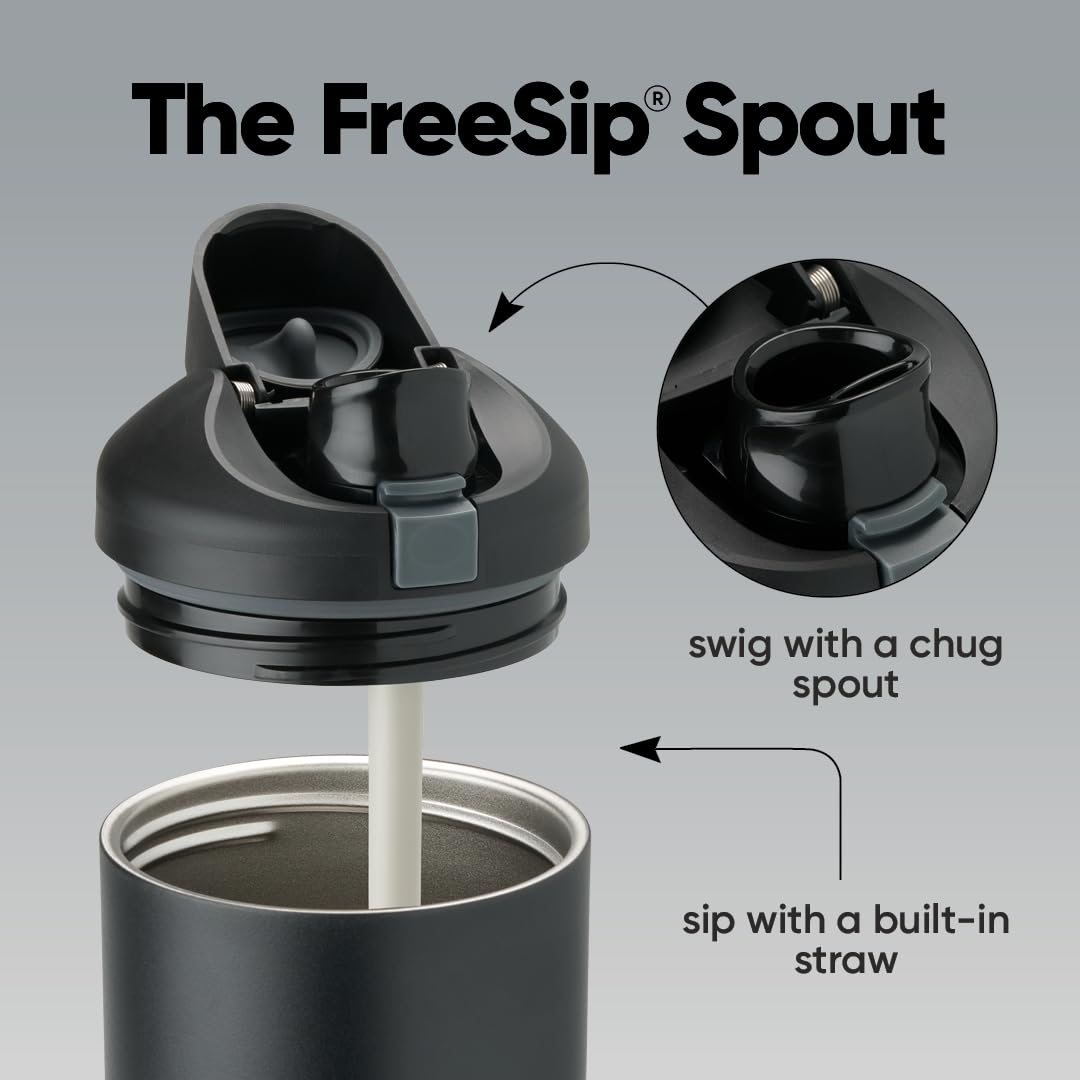 FreeSip Tumbler Stainless Steel Water Bottle 40 oz Very (Very, Very Dark / 40 Ounces)