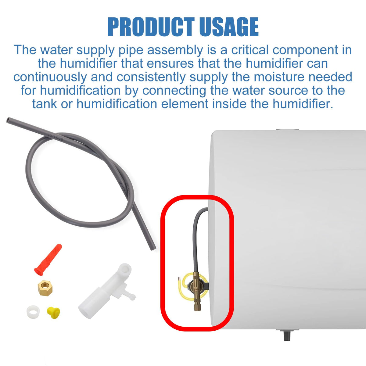 4235 Feed Tube Assembly for Humidifier 700 700A 700M 760 760A 768 Compression Sleeve and Nut (4235 / 4235)