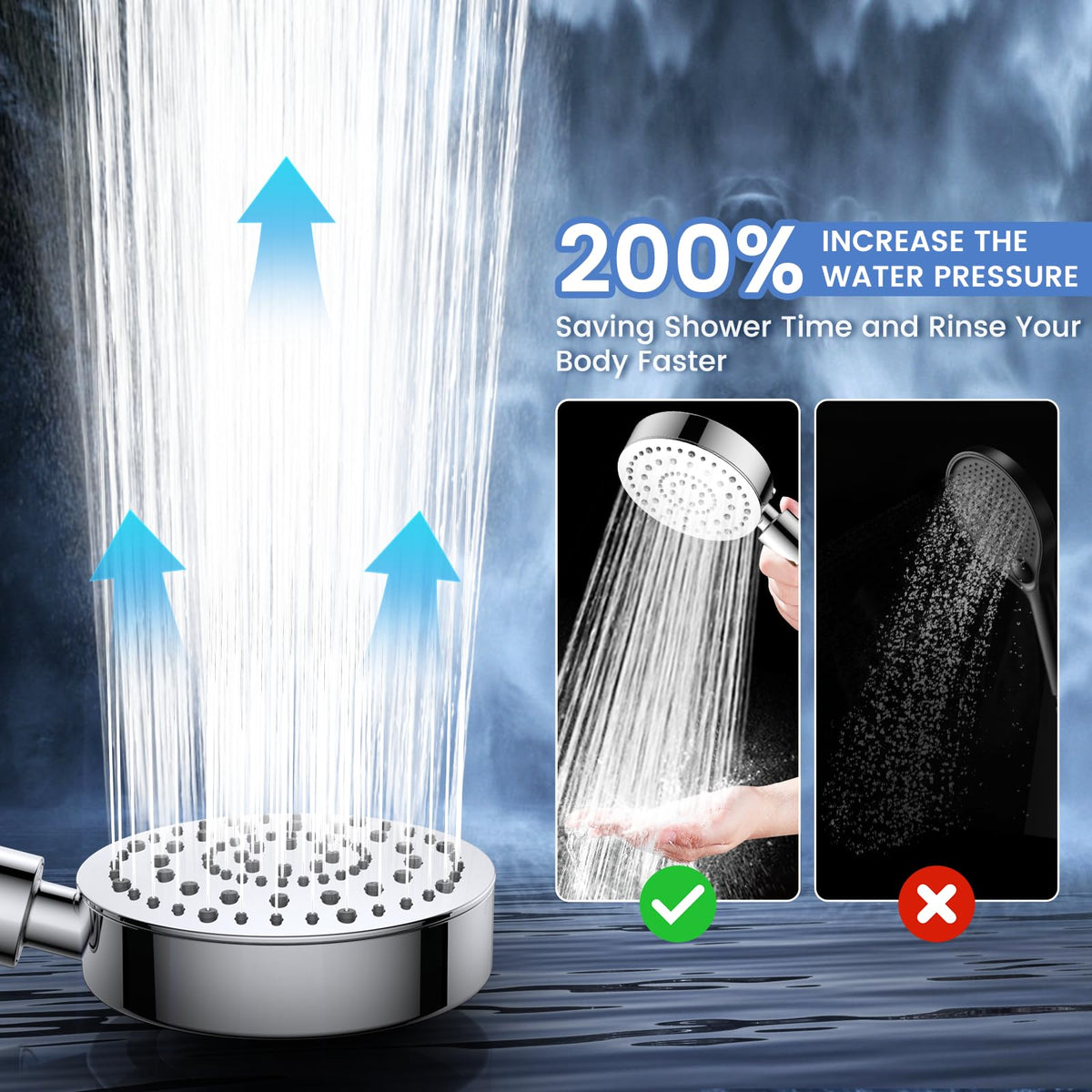 Filtered Shower Head with Handheld (Chrome)