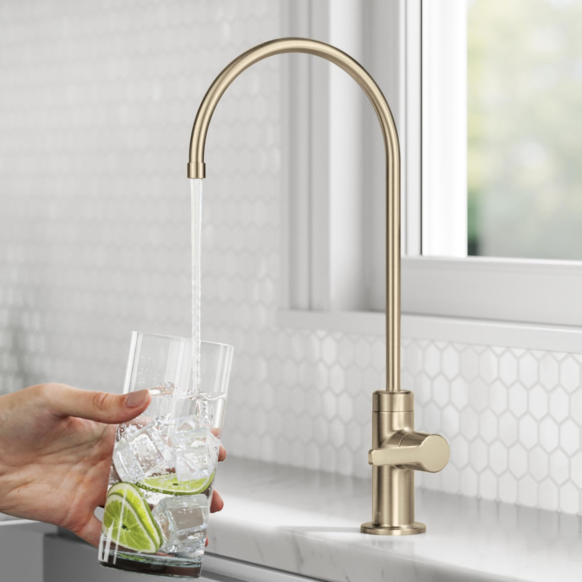 Oletto Single Handle Drinking Water Filter Faucet for or Water Filtration System in Spot (Filter Faucet / Spot Free Antique Champagne Bronze)