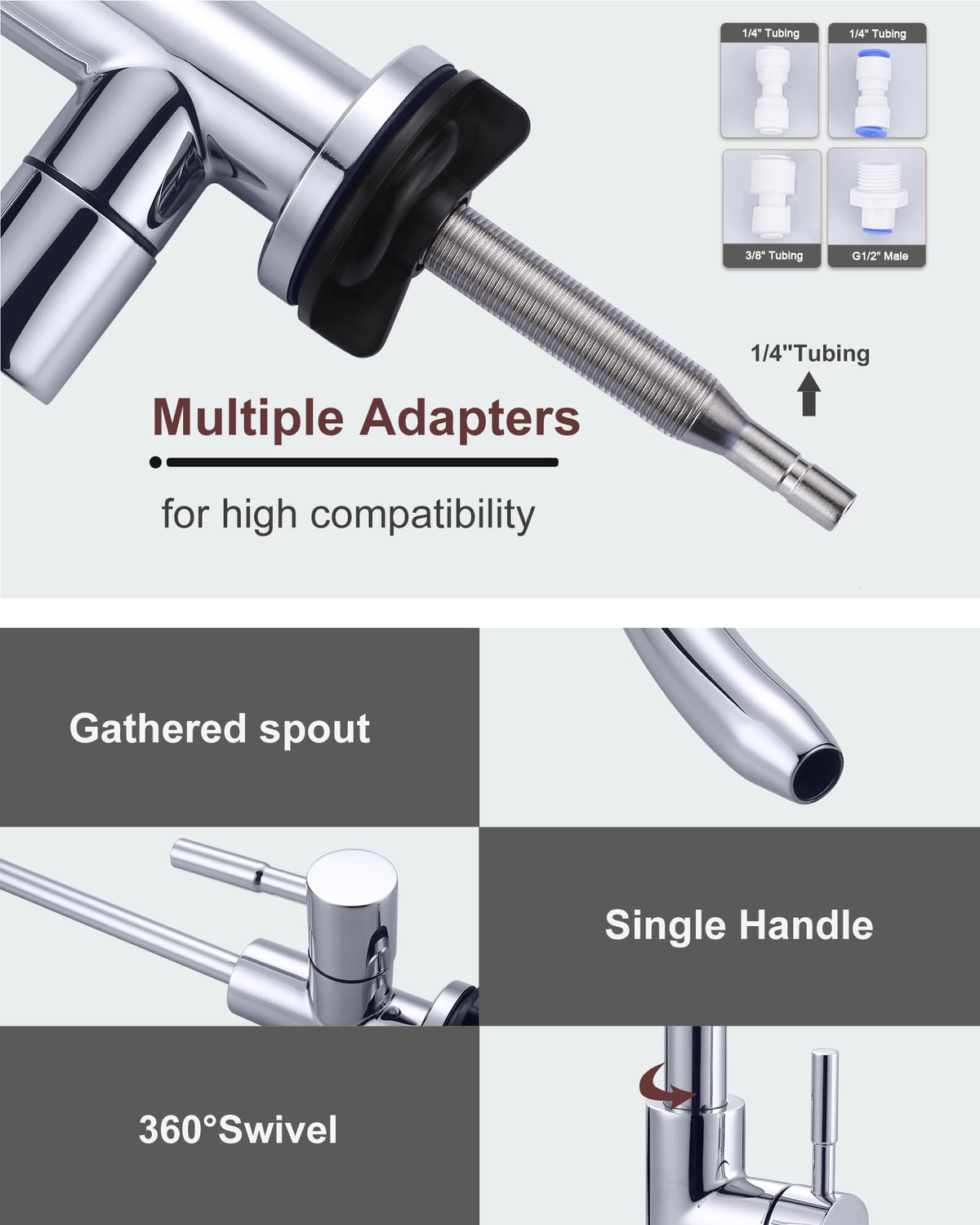 Kitchen Faucet and Water Filter Faucet Combo (Kitchen Faucet & Filter Faucet / Chrome)