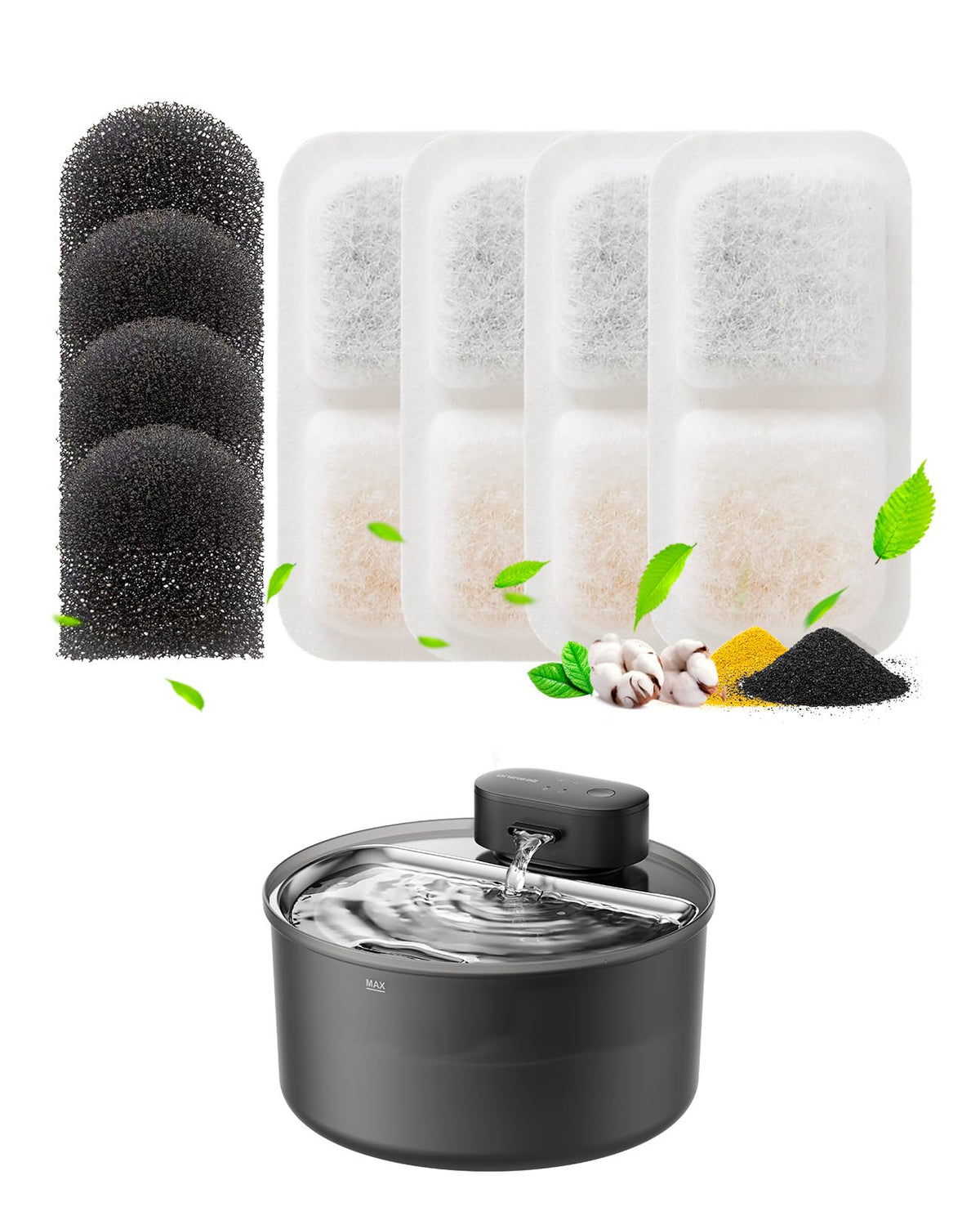 4PCS Replacement Filters for 2.2L 3.2L Wireless Cat Fountain