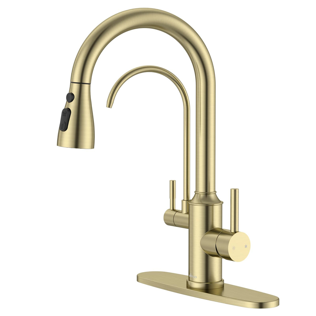 3 in 1 Kitchen Faucet with Pull Down Sprayer & Water Filter Spout (Gold)