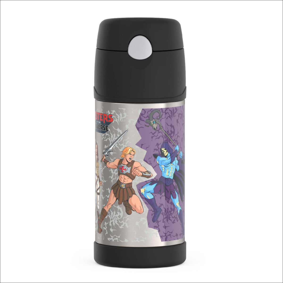 FUNTAINER Water Bottle with Straw (Masters of the Universe / 12 Ounces)