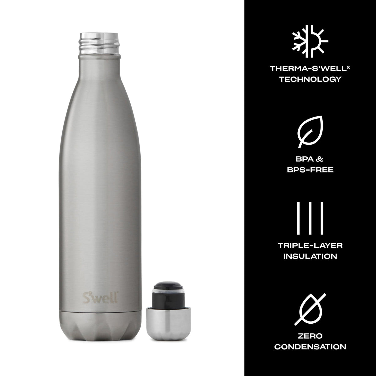Vacuum Insulated Stainless Steel Water Bottle 25 oz Silver Lining (Silver Lining / 25 Ounces)