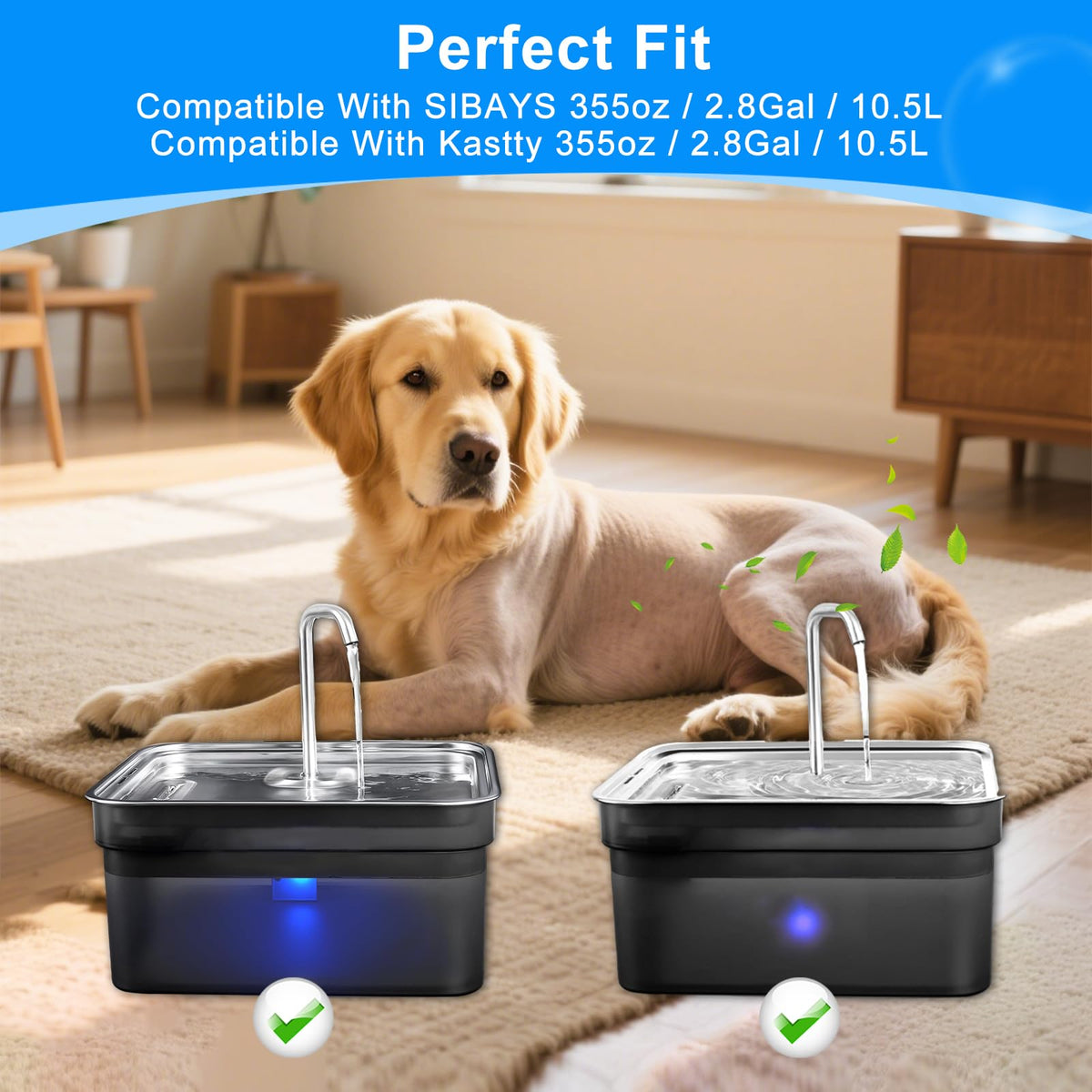 Replacement Filter Fit for SIBAYS Dog Water Fountain 355oz