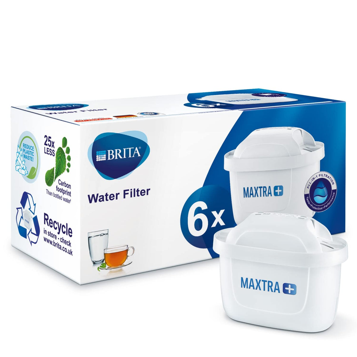 MAXTRA+ replacement water filter cartridges (6 Count (Pack of 1) / White)