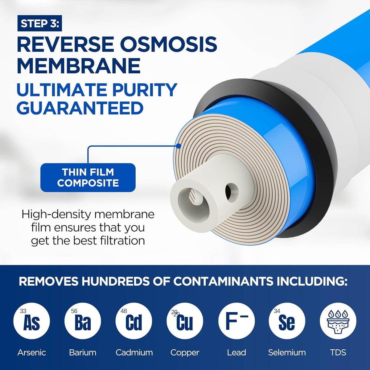 7 Piece RO Filter Set with 36 GPD Membrane for AC (7 Piece Set With Membrane)