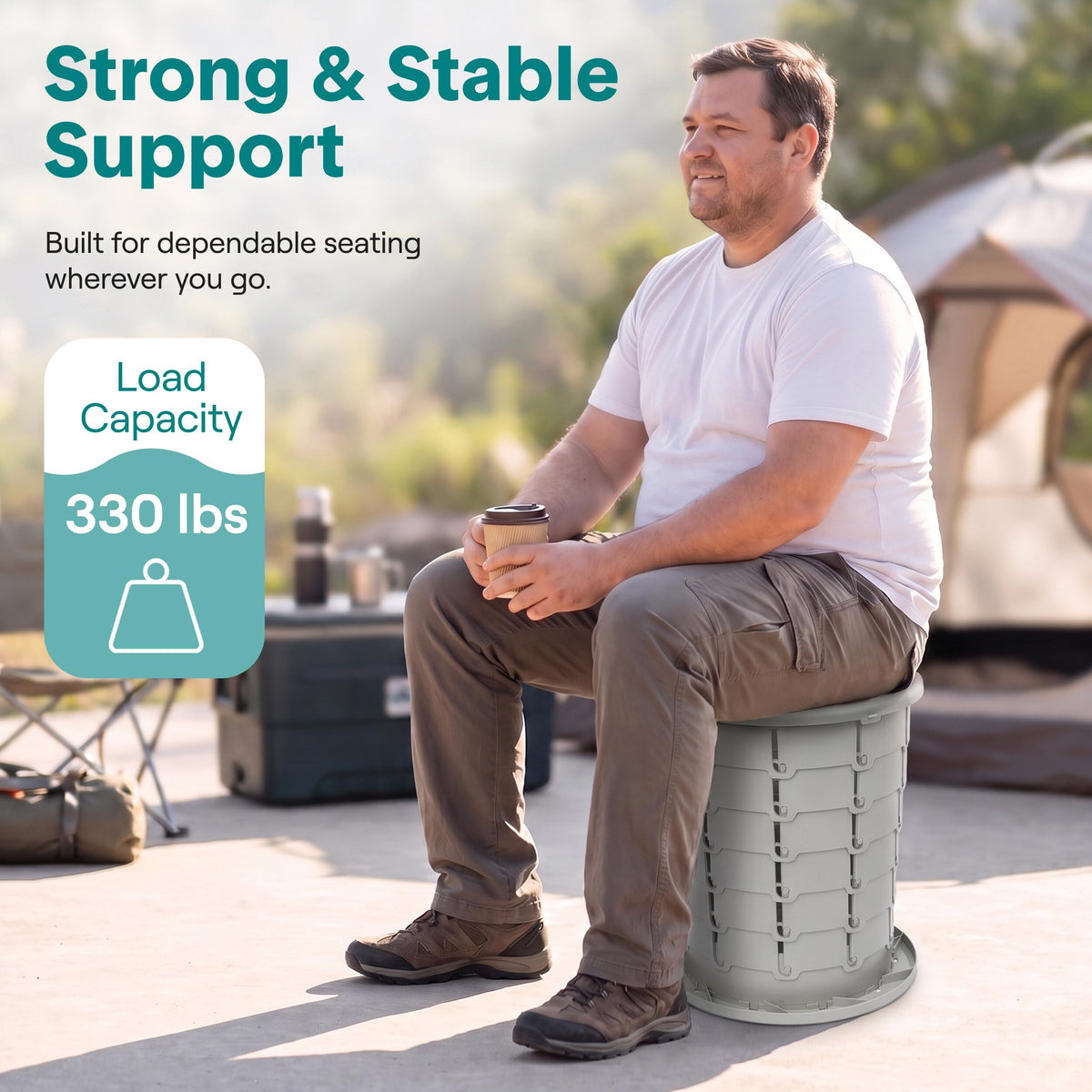Portable Camping Toilet (Standard / Steel Gray)
