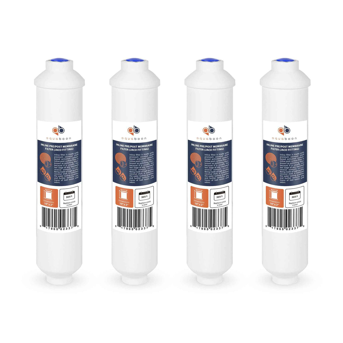 Inline Water Filter for Refrigerator 4 (REGULAR / 4-PACK / 1/4” FNPT)