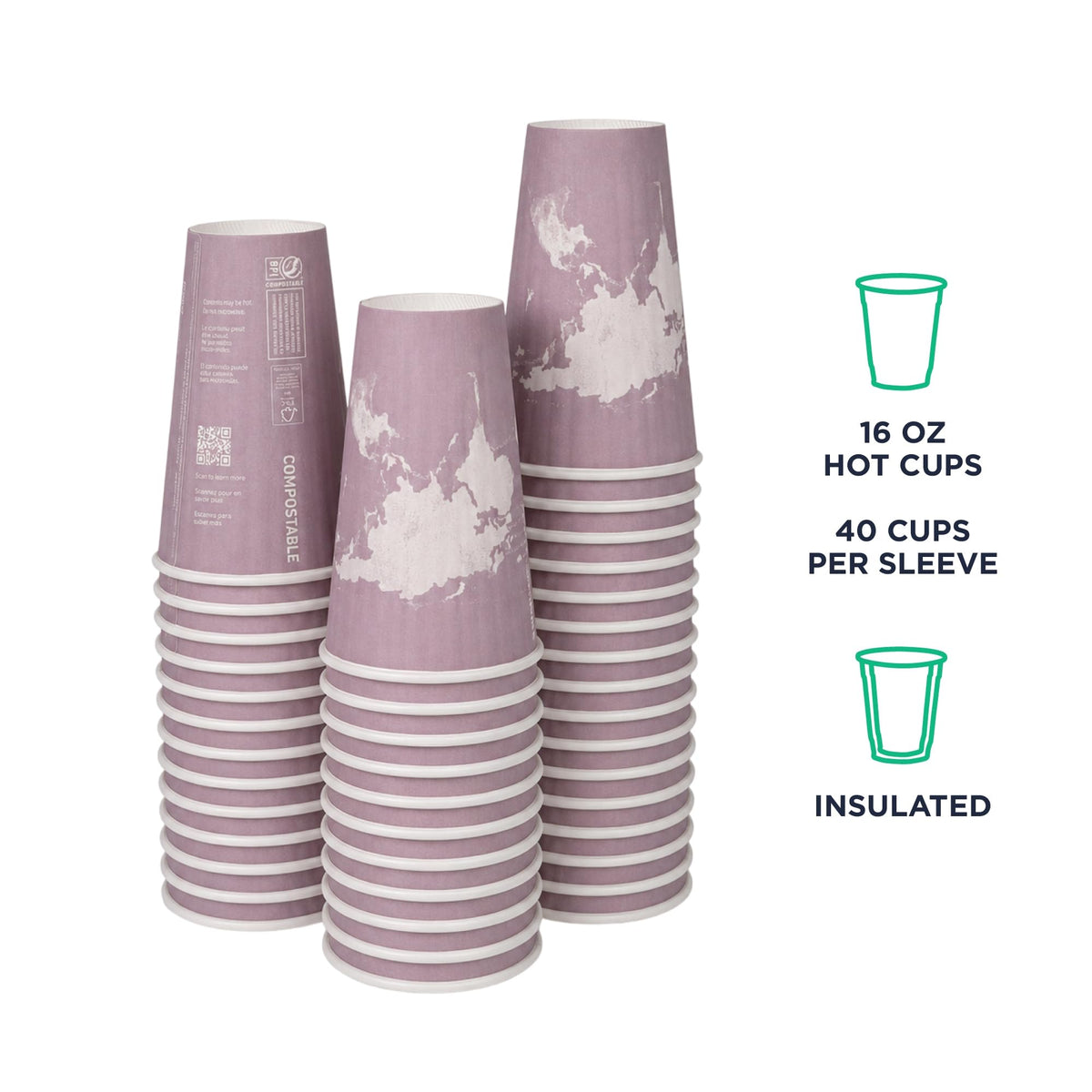 World Art Disposable Insulated Coffee Cups (16 oz)
