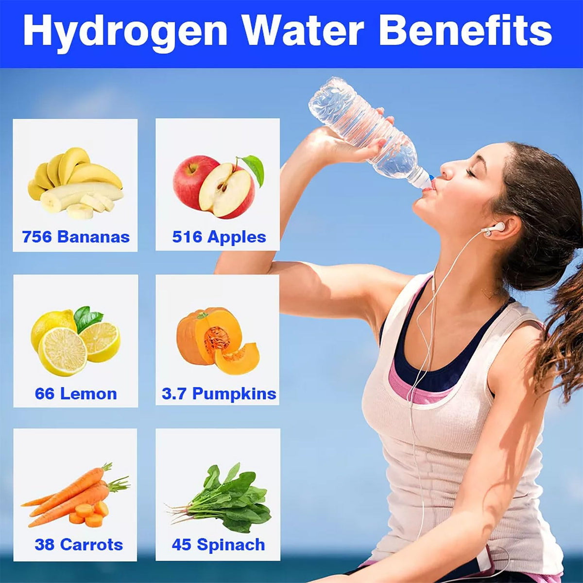 Hydrogen Water Bottle Generator 3 in 1 (SL-1PACK-3Multi function / Silver)