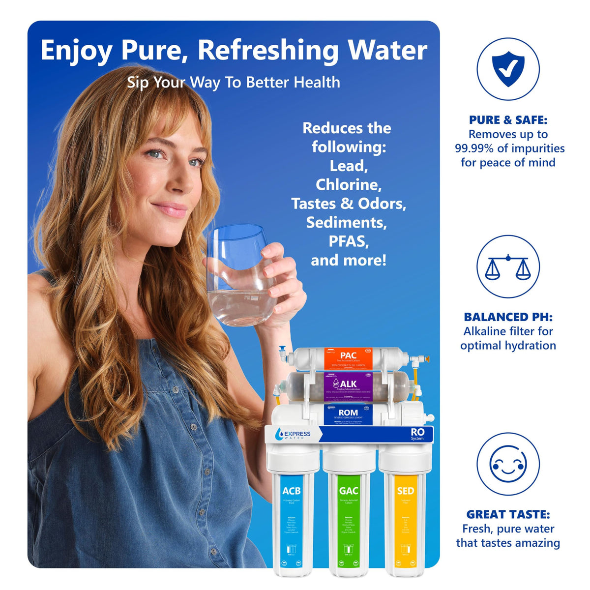 Reverse Osmosis Water Filter System (Osmosis + Minerals / Modern Chrome)