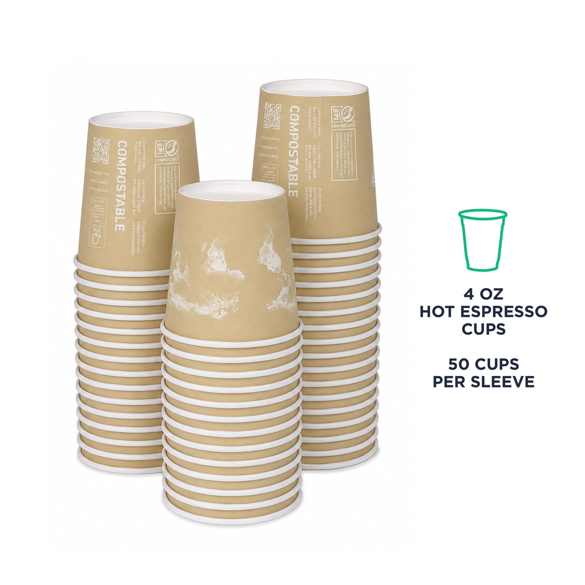 World Art Disposable Espresso Coffee Cups (4 oz)