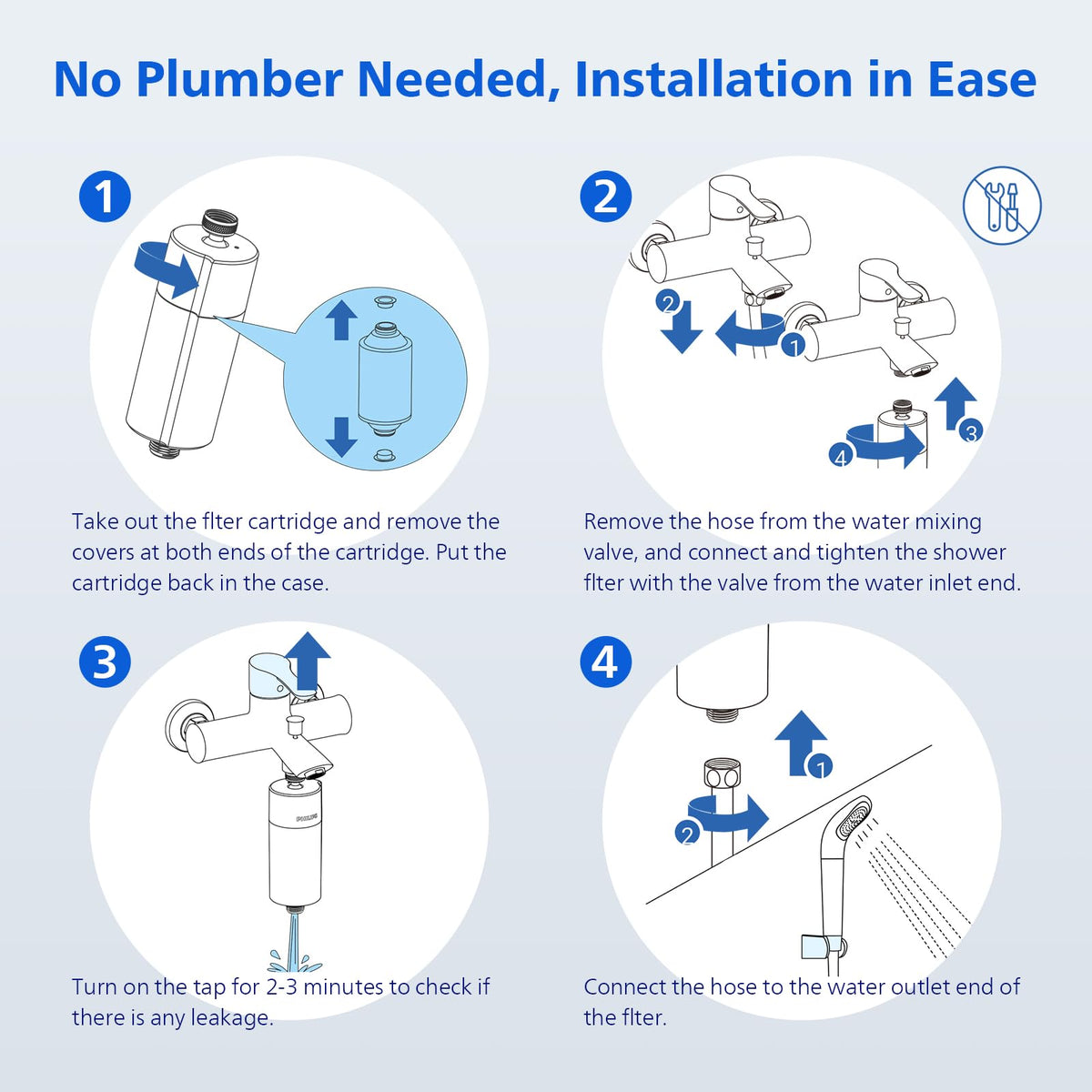 Shower Filter for Hard Water (White / Shower Filter Set)