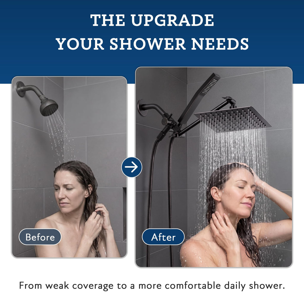 All Metal 8" Rain Shower Head with Handheld for Bathroom Upgrade (8 Inches / Oil Rubbed Bronze)
