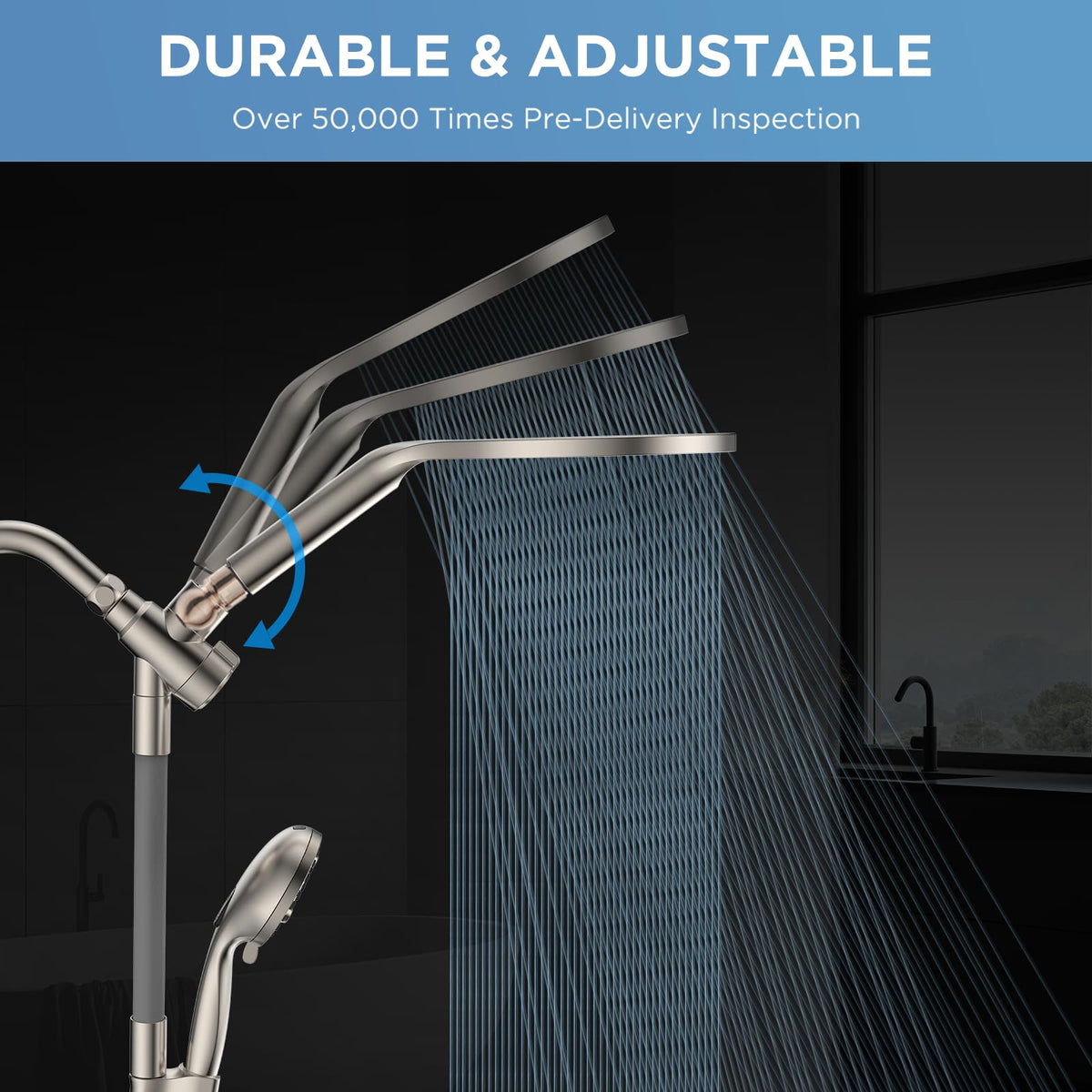 Dual Handheld Shower Head Combo (Brushed Nickel / 8 Inch Standard)